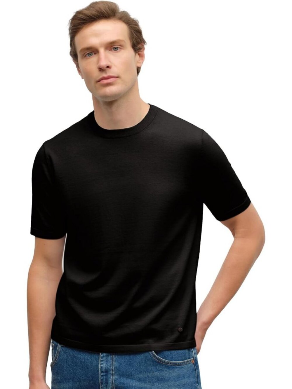 Soft Pima Cotton & Cashmere Blend Men's T-Shirt - Stylish & Comfortable Top